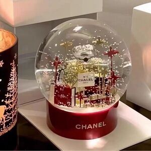 CHANEL Snow Globe with Red and Gold Accents